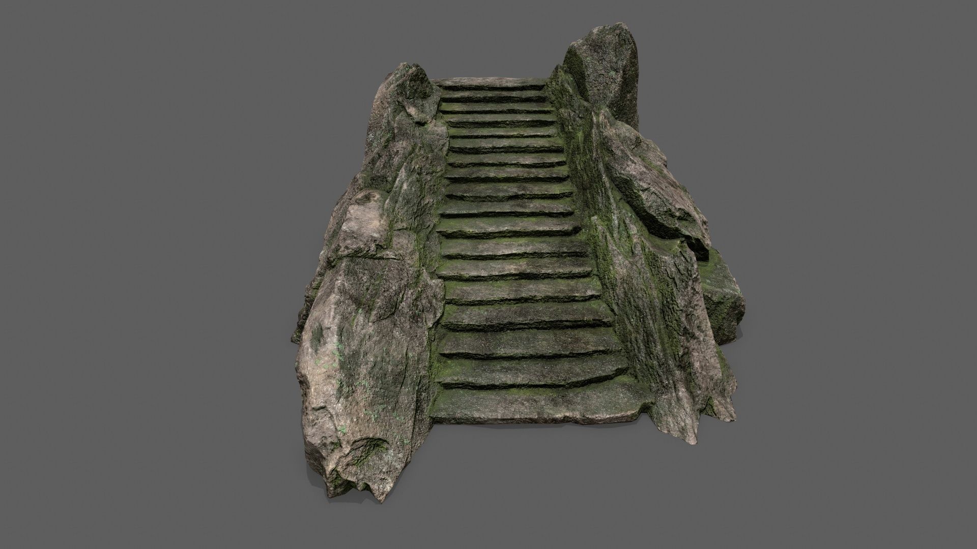 Stairs set of made from rocks Low-poly 3D model_9