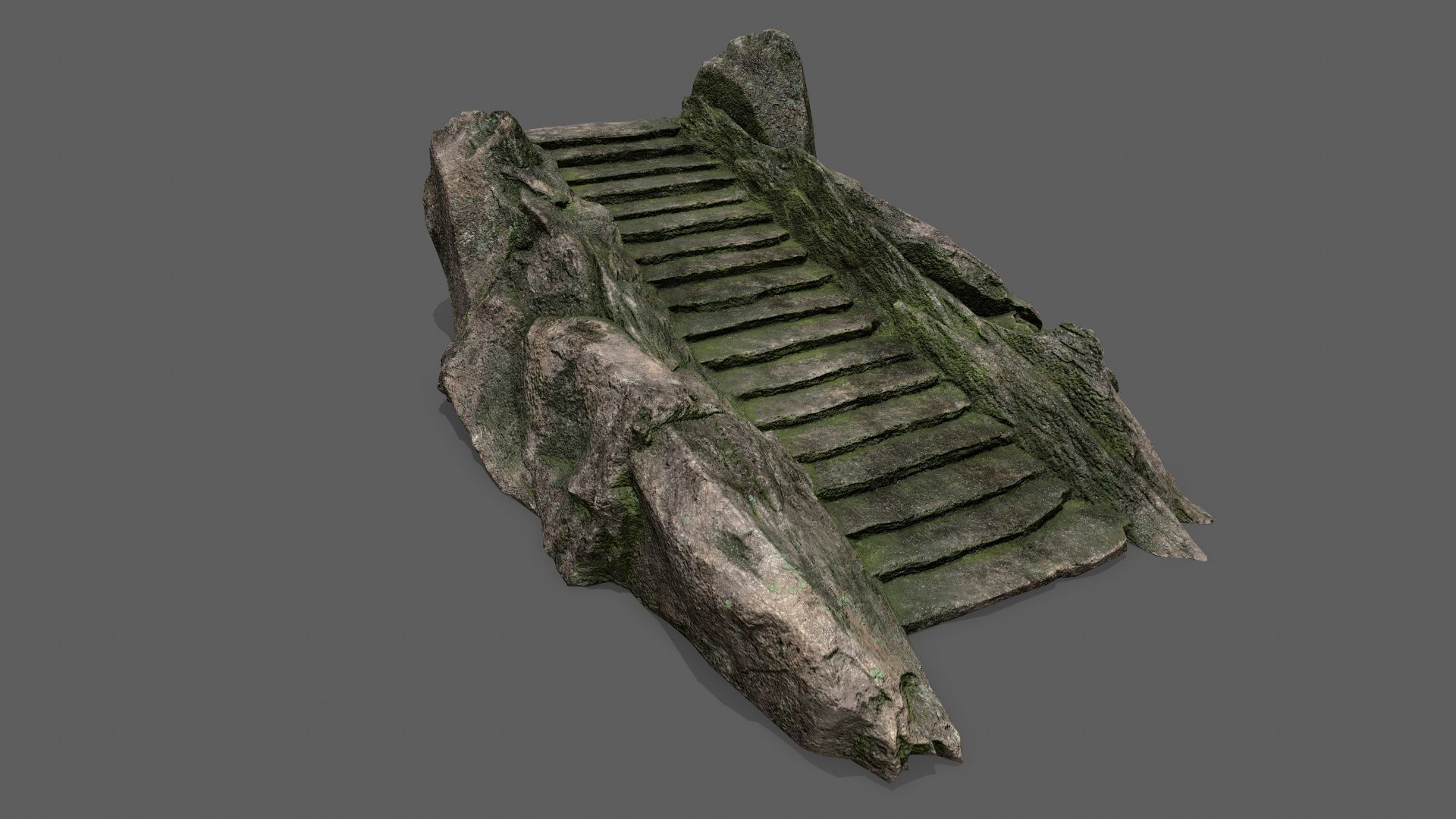 Stairs set of made from rocks Low-poly 3D model_8