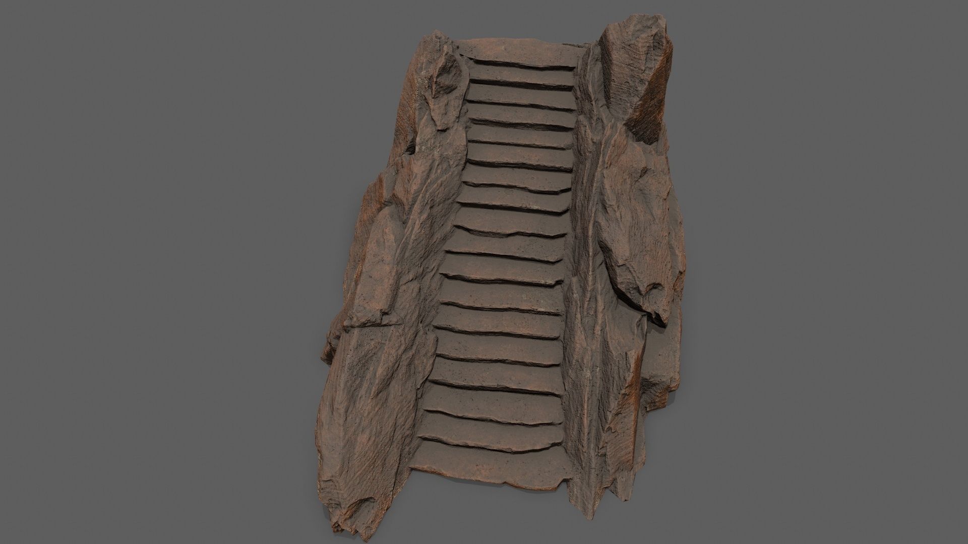 Stairs wooden staircase Low-poly 3D model_11