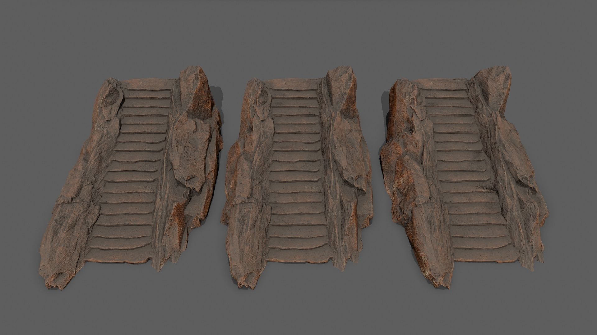 Stairs wooden staircase Low-poly 3D model_12