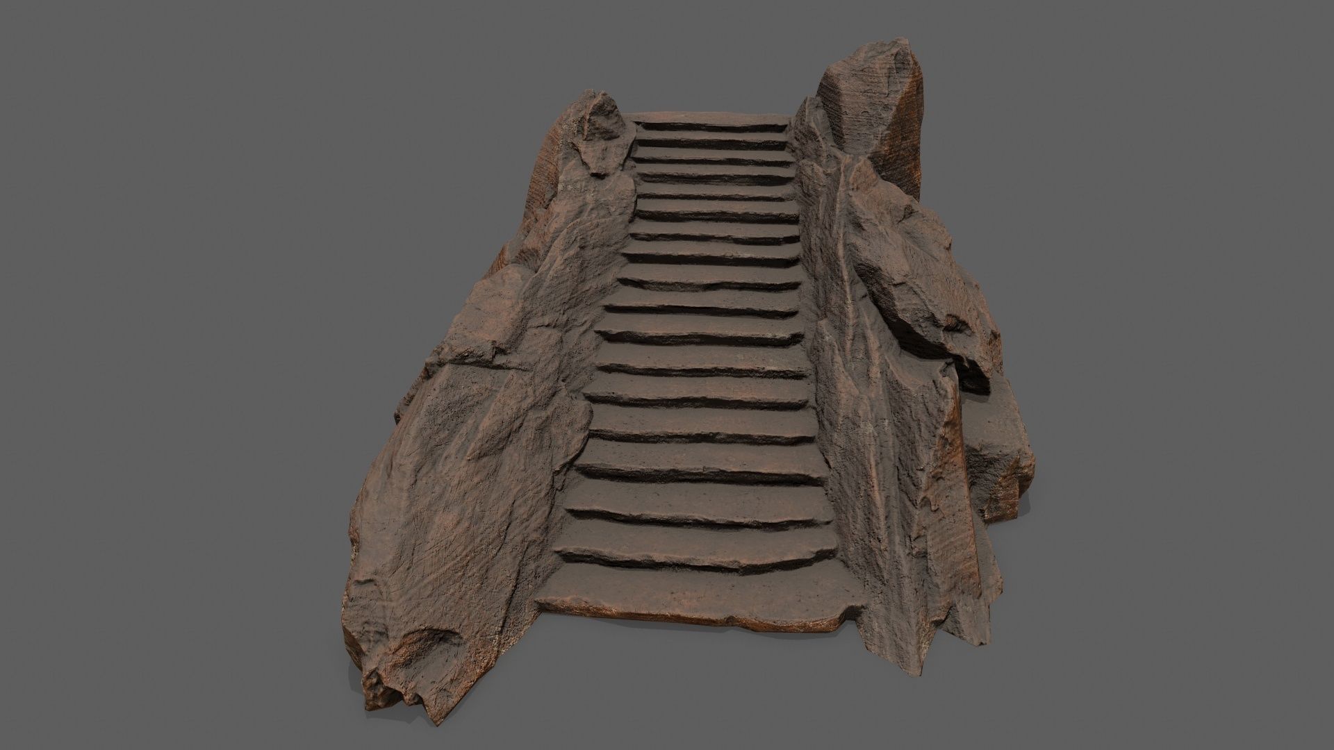 Stairs wooden staircase Low-poly 3D model_10