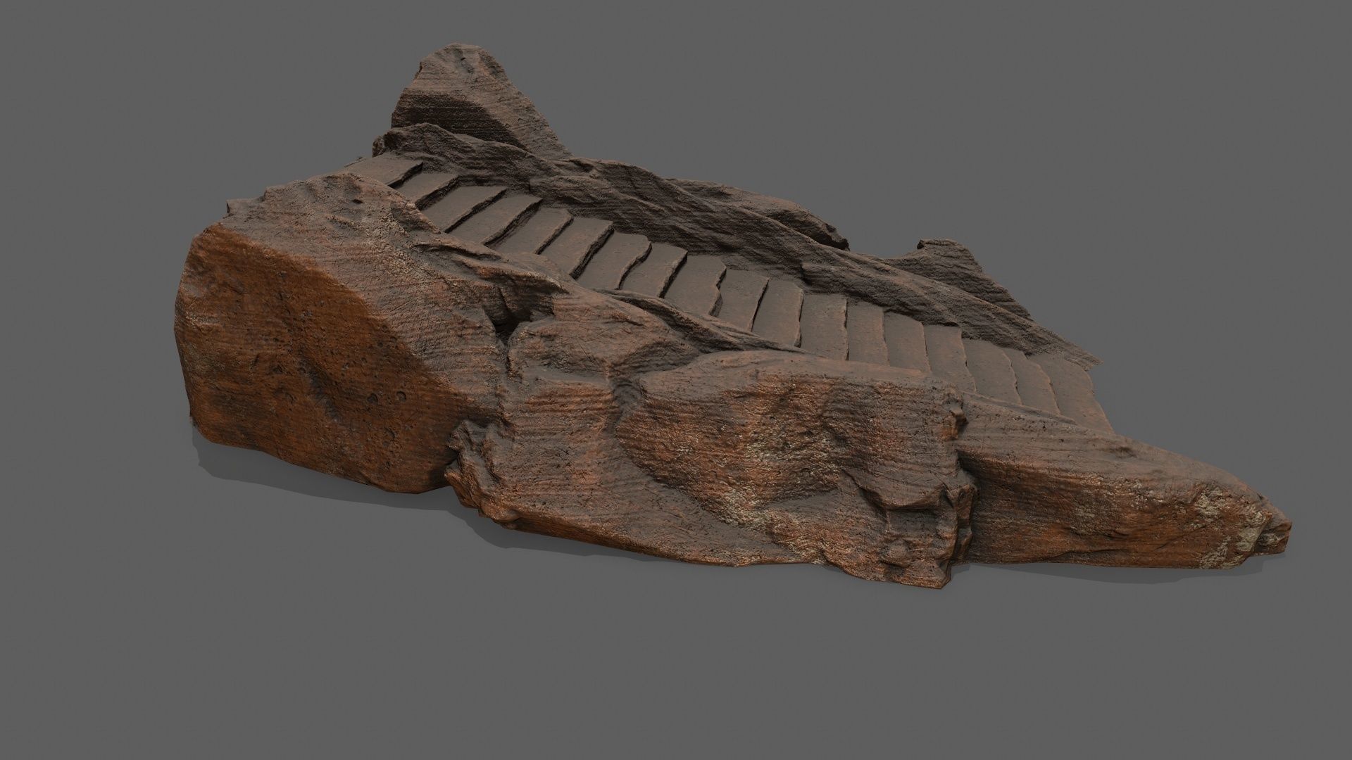 Stairs wooden staircase Low-poly 3D model_8