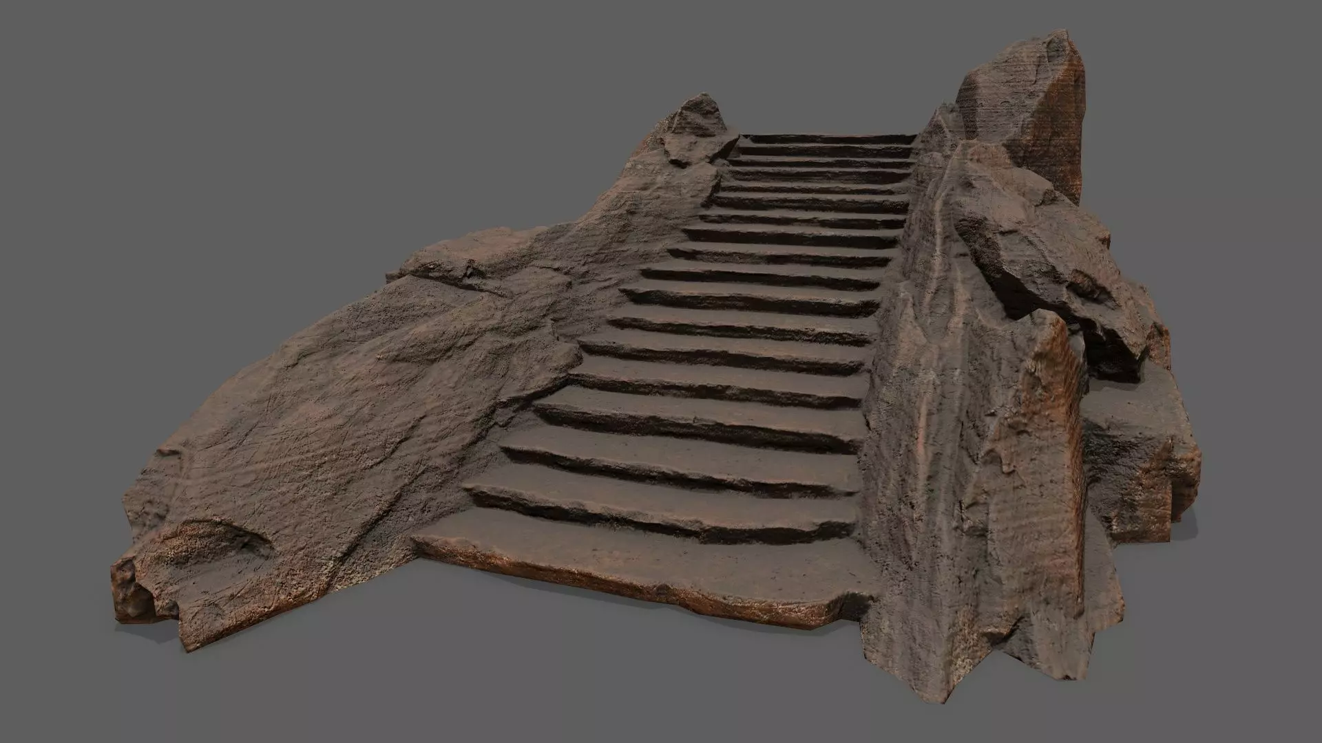 Stairs wooden staircase Low-poly 3D model_0