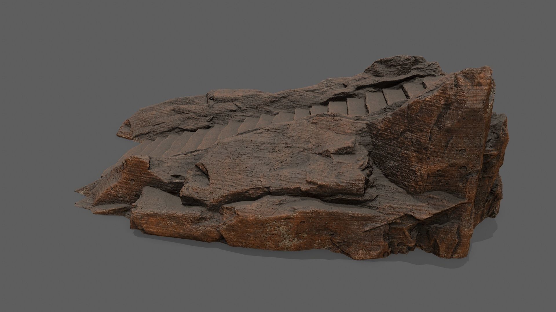 Stairs wooden staircase Low-poly 3D model_3