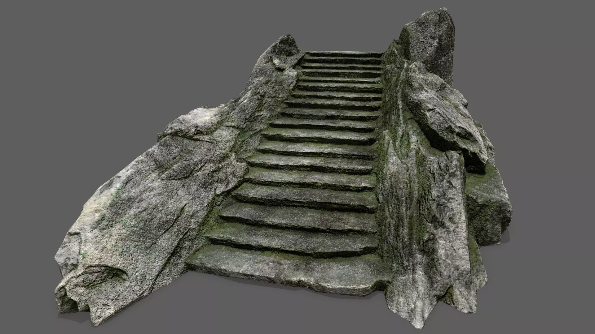 Stairs rock Low-poly 3D model