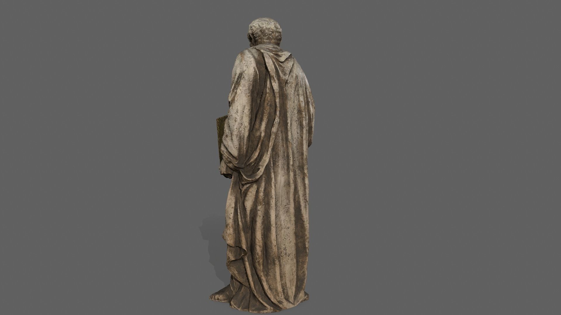 Old Man Statue Low-poly 3D model_8