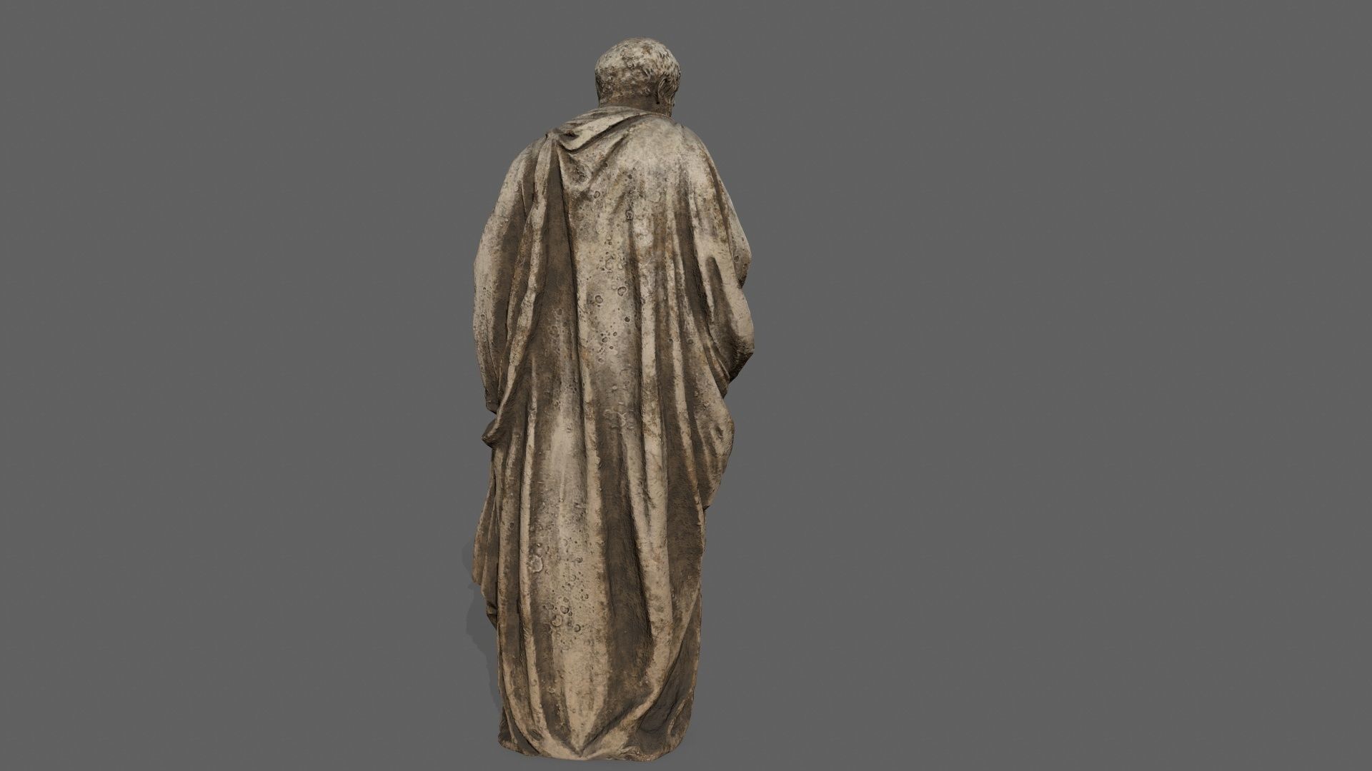 Old Man Statue Low-poly 3D model_7