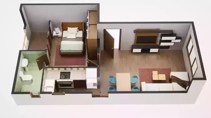3D Floor Plan Model 19