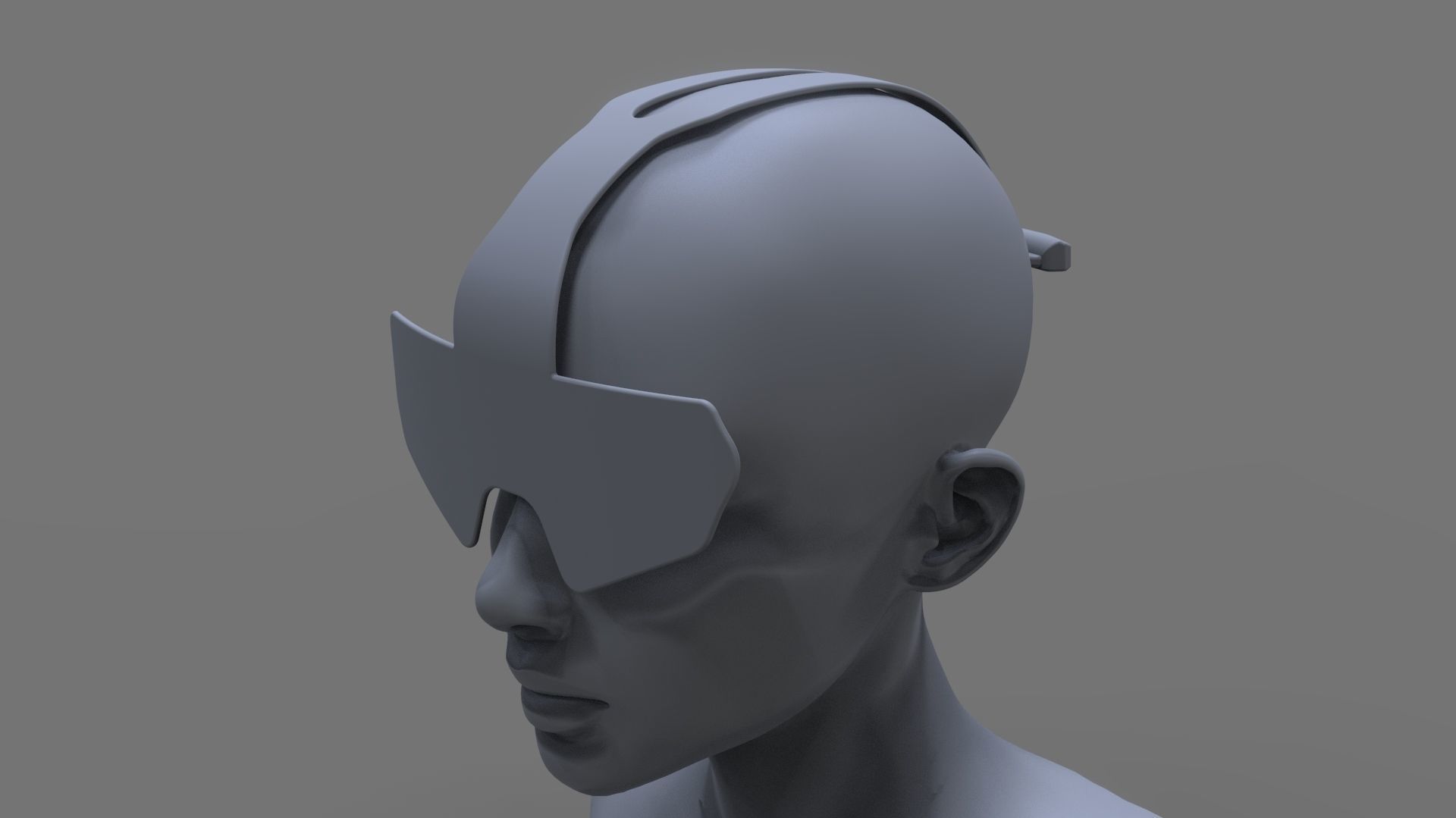 Military sci-fi helmet glasses and VR pack x2 3D Model Collection_19