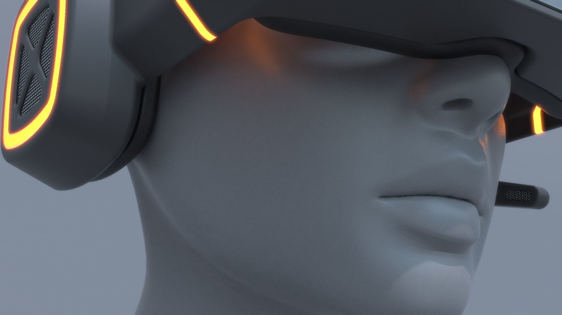 Military sci-fi helmet glasses and VR pack x2 3D Model Collection_32