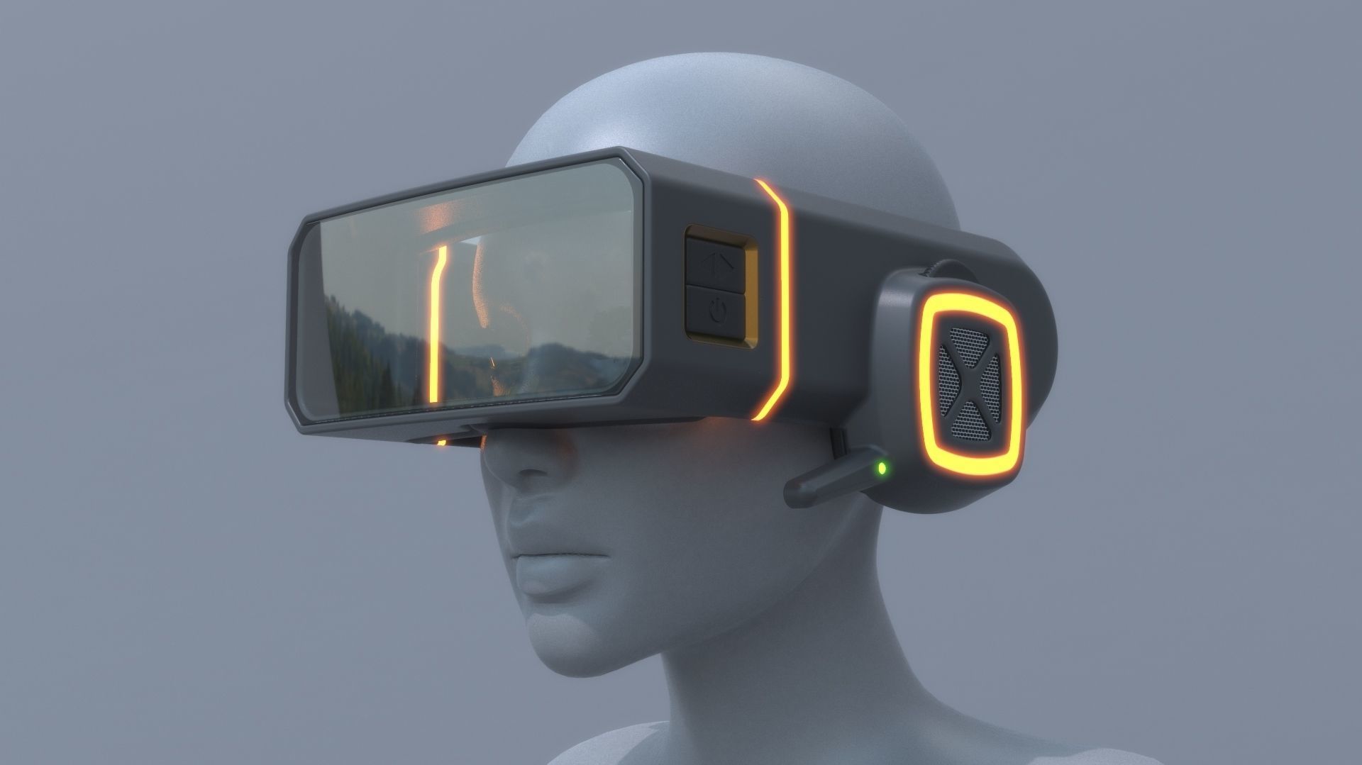 Military sci-fi helmet glasses and VR pack x2 3D Model Collection_7