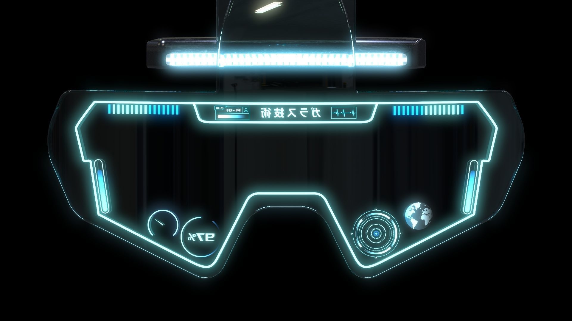 Military sci-fi helmet glasses and VR pack x2 3D Model Collection_4