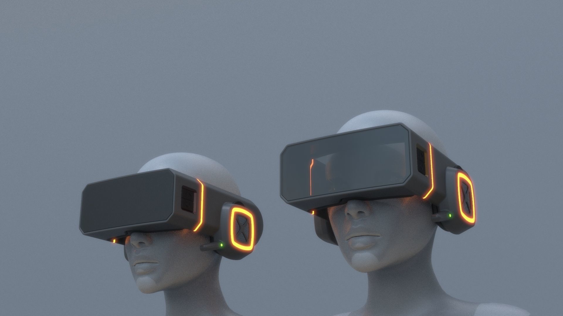 Military sci-fi helmet glasses and VR pack x2 3D Model Collection_24