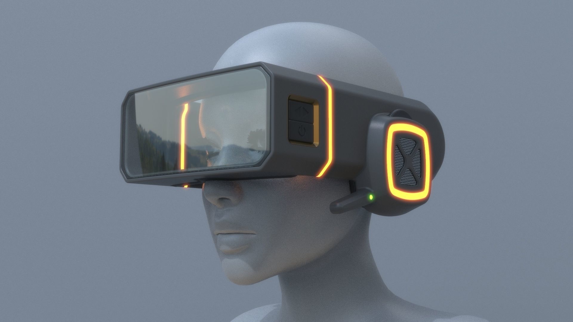 Military sci-fi helmet glasses and VR pack x2 3D Model Collection_33