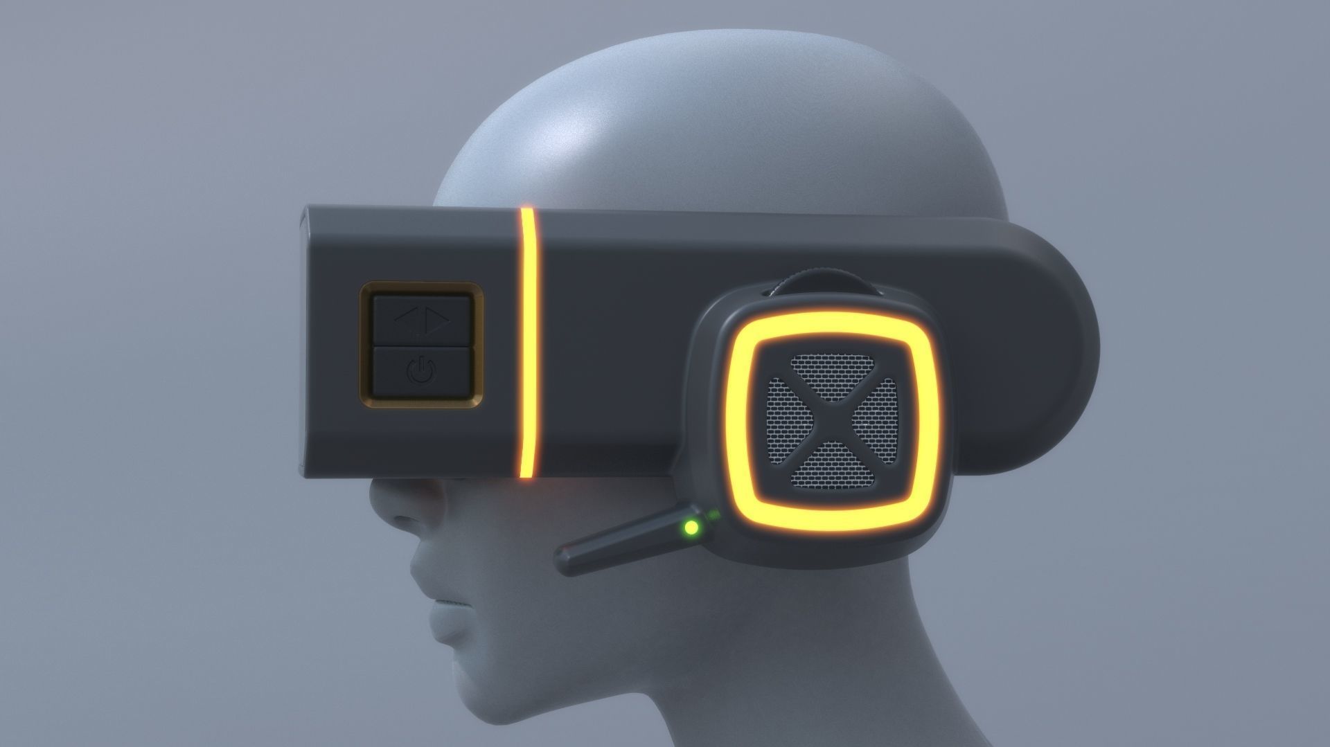 Military sci-fi helmet glasses and VR pack x2 3D Model Collection_8