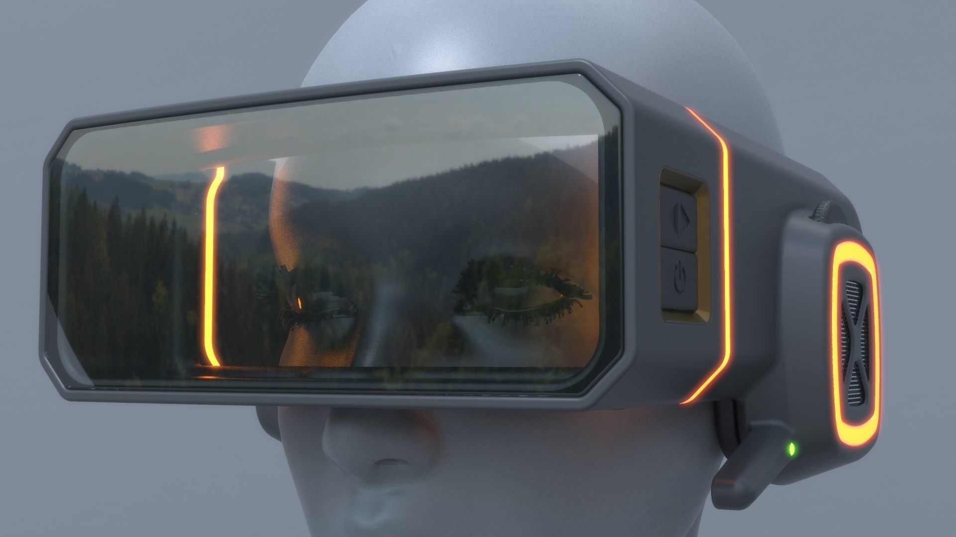 Military sci-fi helmet glasses and VR pack x2 3D Model Collection_23