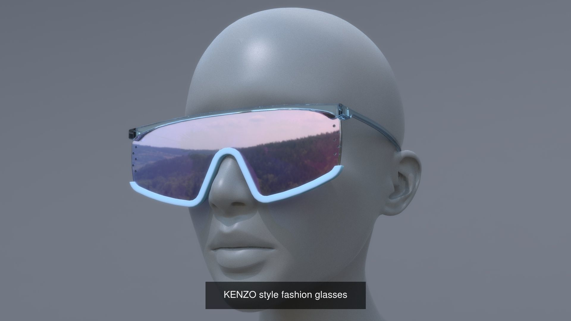 Fashion Sci fi glasses pack x4 3D Model Collection_2