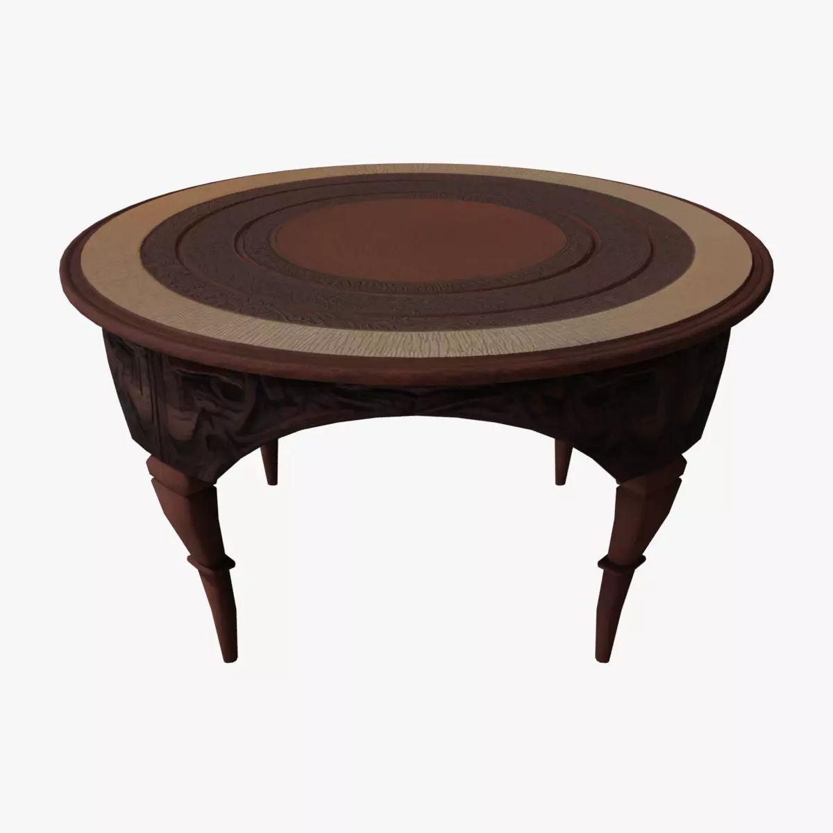 Antique Table 02 Low-poly 3D model_0