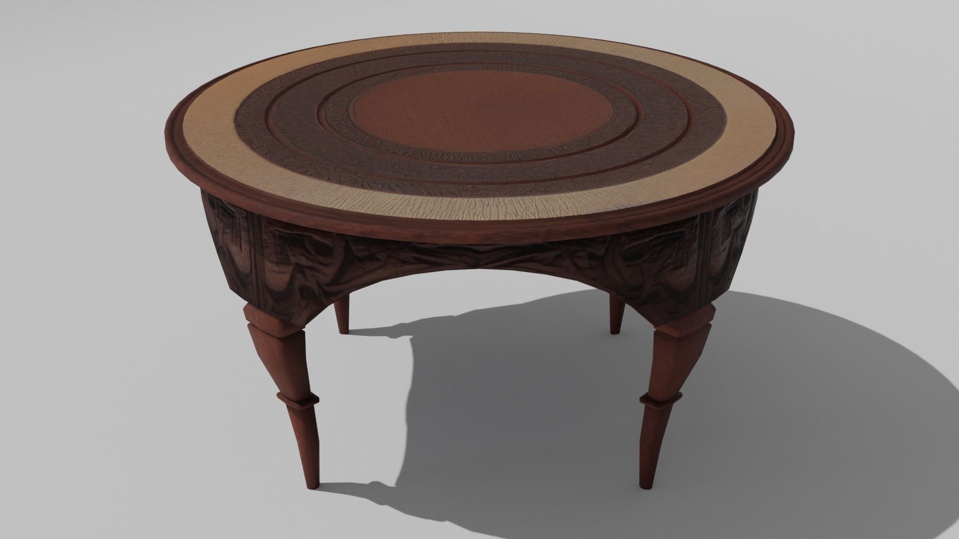 Antique Table 02 Low-poly 3D model_1