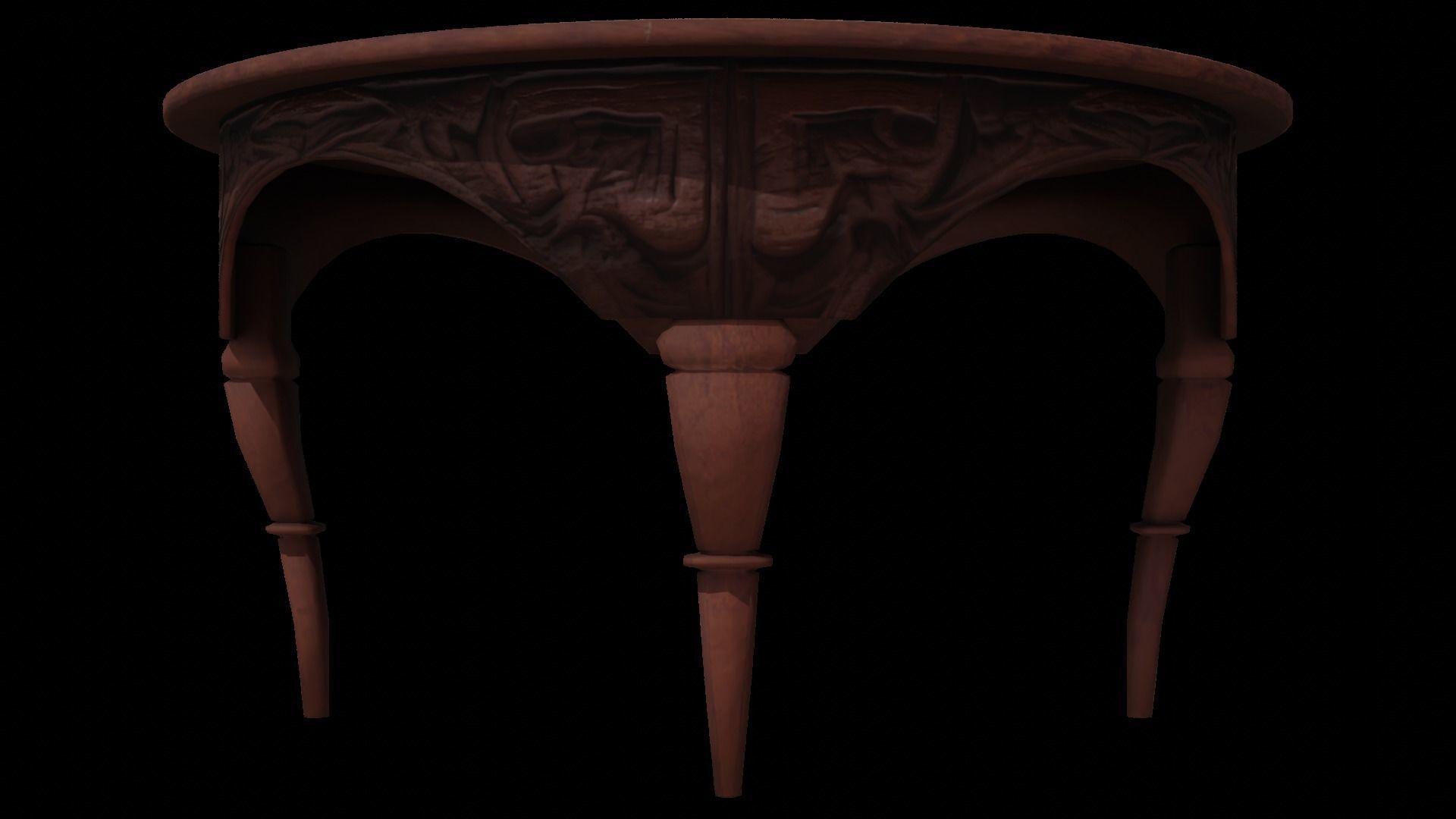 Antique Table 02 Low-poly 3D model_5