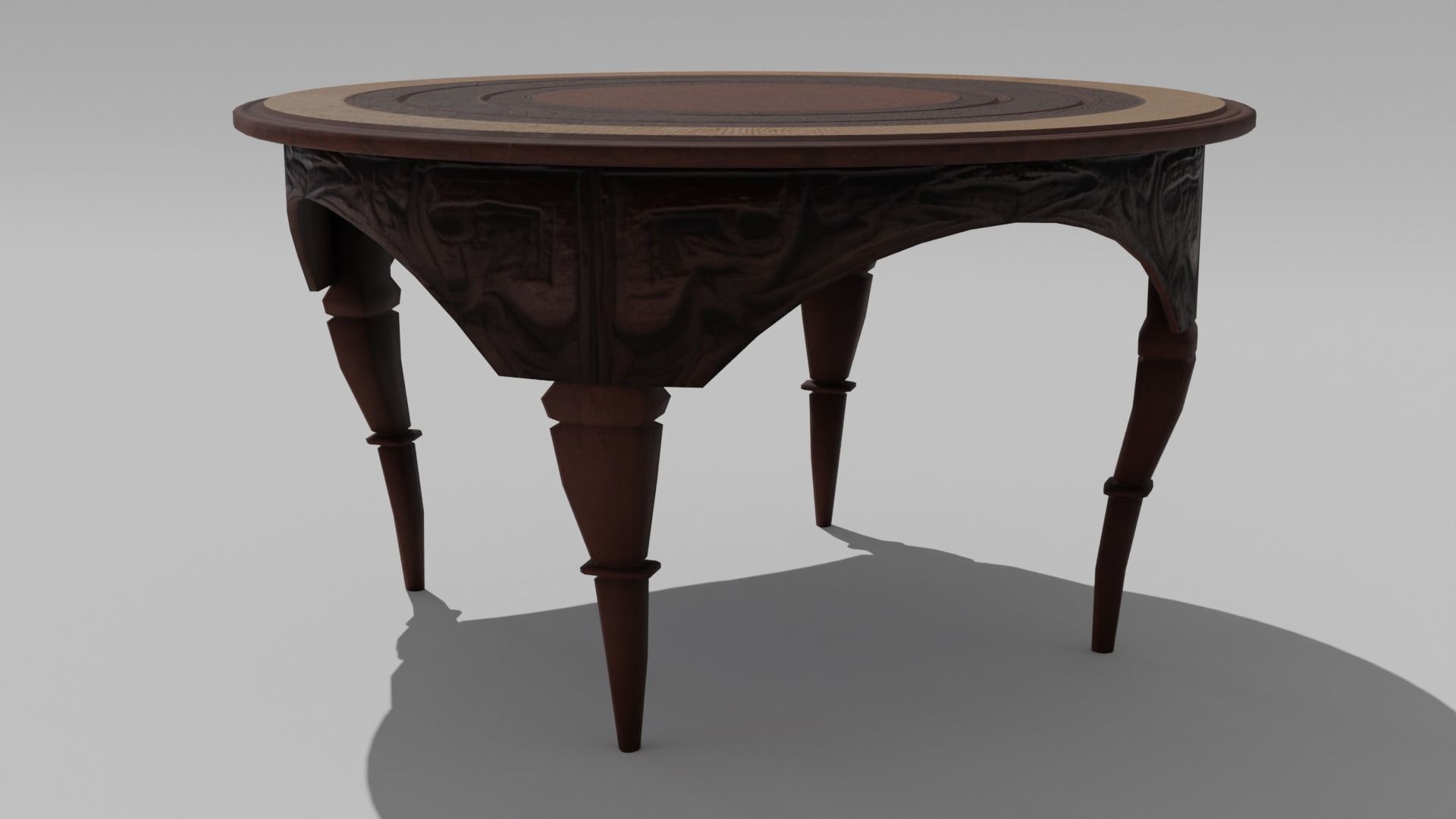 Antique Table 02 Low-poly 3D model_2