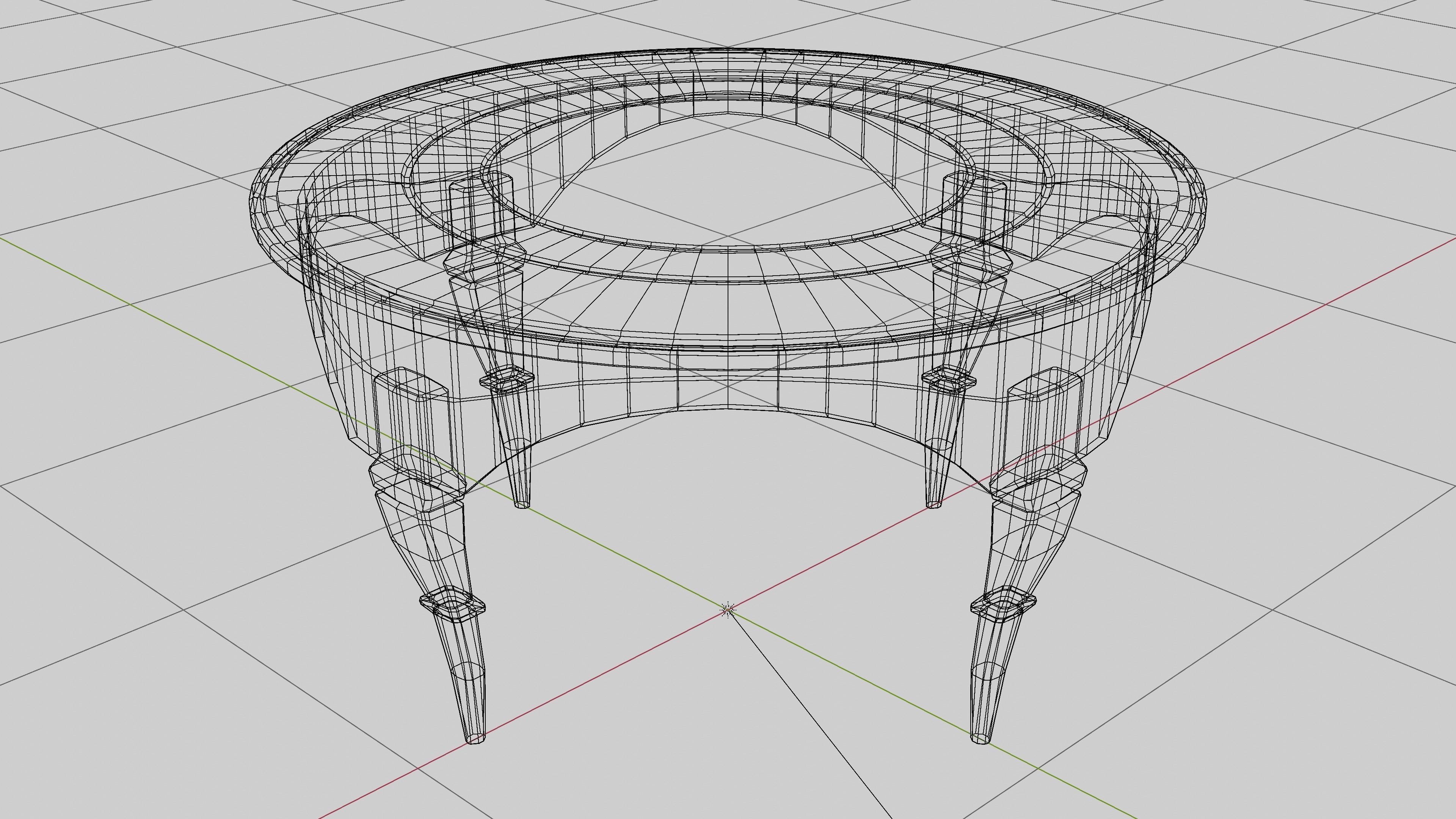 Antique Table 02 Low-poly 3D model_7