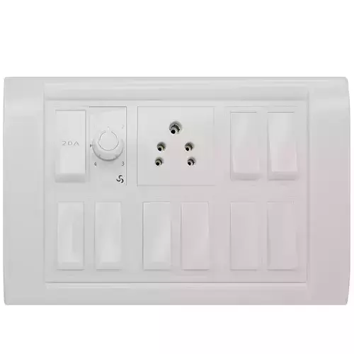 Glossy White Big Switch Board Low-poly 3D model