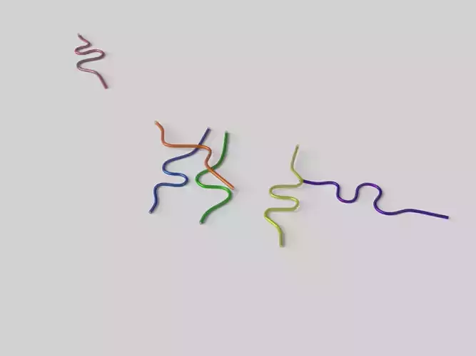 Silly Straws Batch 01 Low-poly 3D model