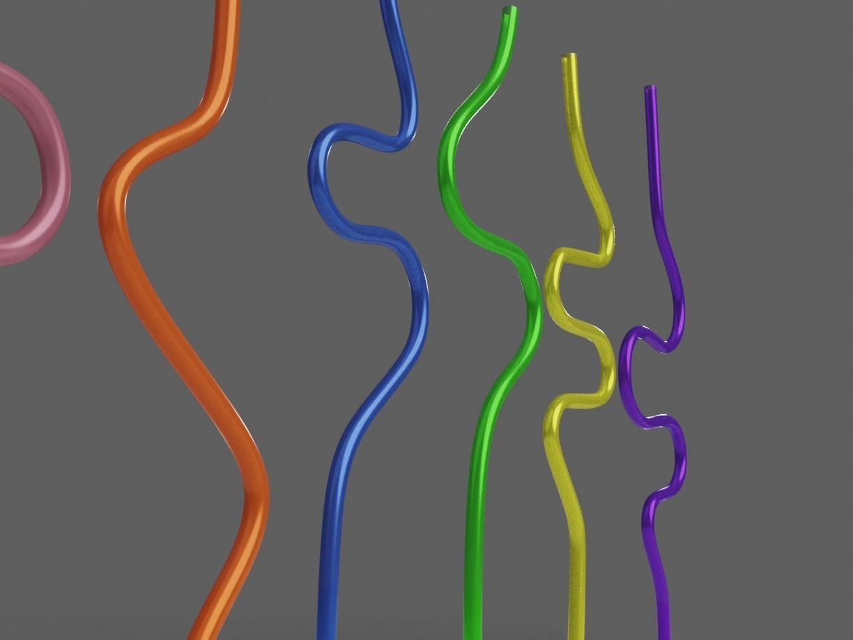 Silly Straws Batch 01 Low-poly 3D model_15
