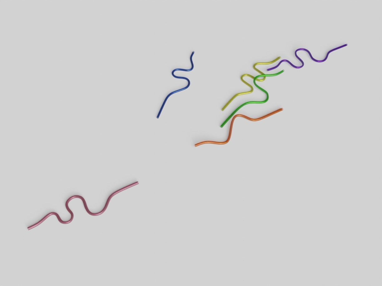 Silly Straws Batch 01 Low-poly 3D model_3