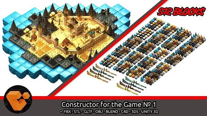Set of Objects for Creating a Game Medieval RPG Low-poly 3D model