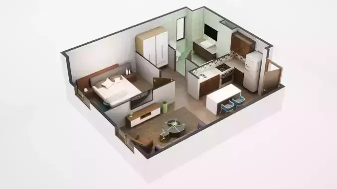 3D Floor Plan Model 20