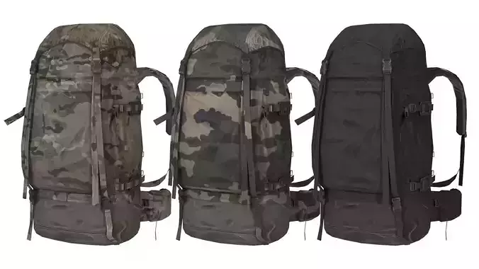 MILITARY F2 Bergan Backpack Low-poly 3D model