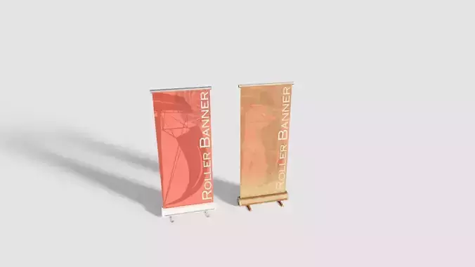 Rollup Banner with clean and dirty pbr textures