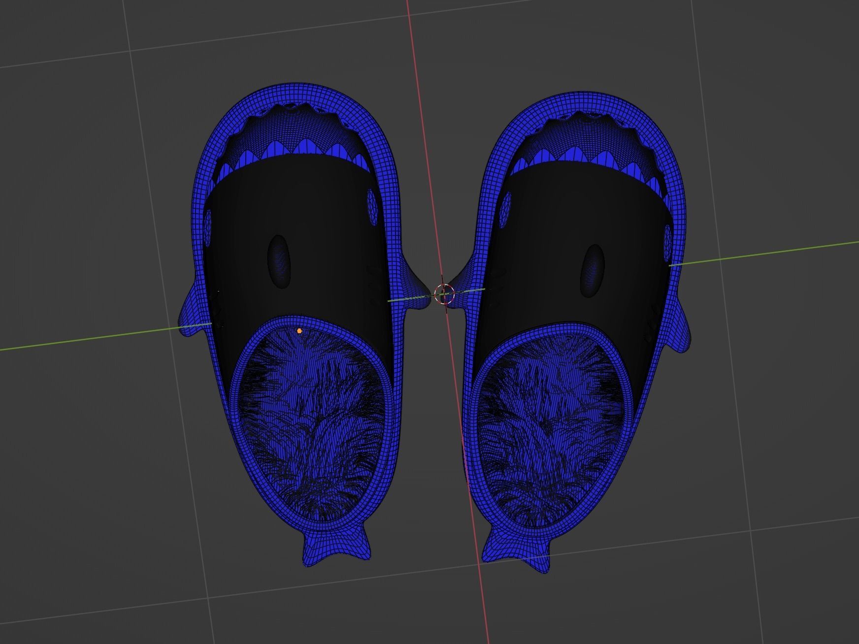 Shark FlipFlops Winter Slippers  3D model_3