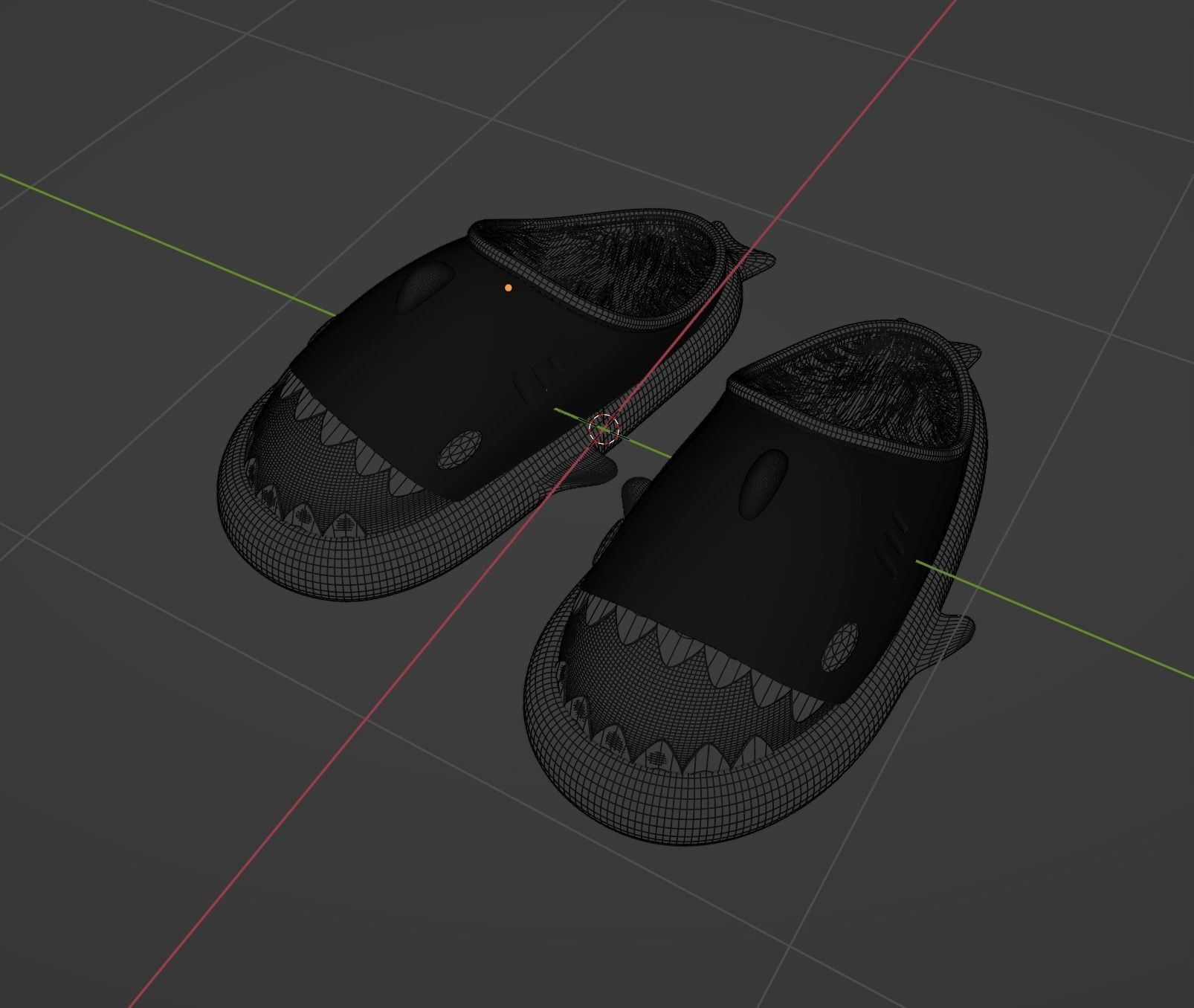 Shark FlipFlops Winter Slippers  3D model_5