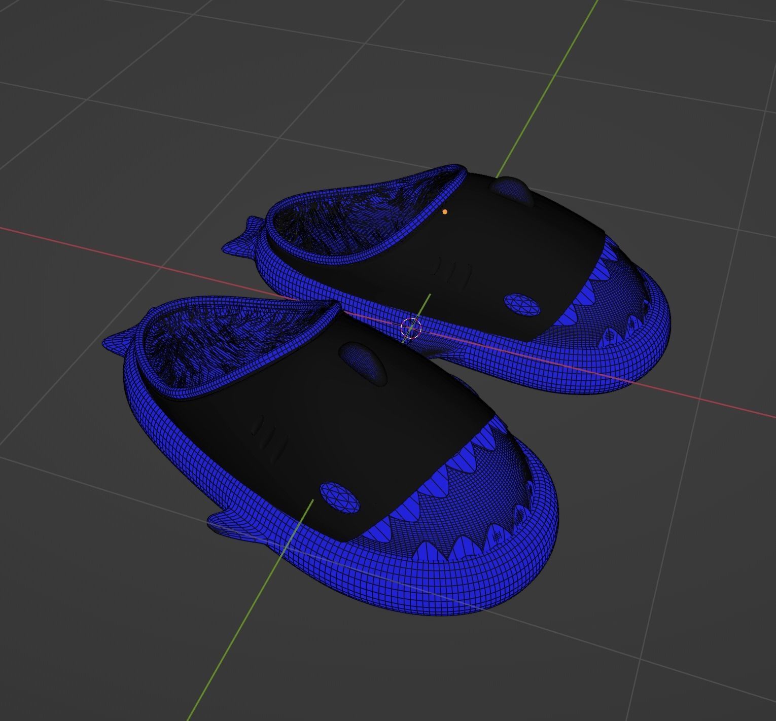 Shark FlipFlops Winter Slippers  3D model_1