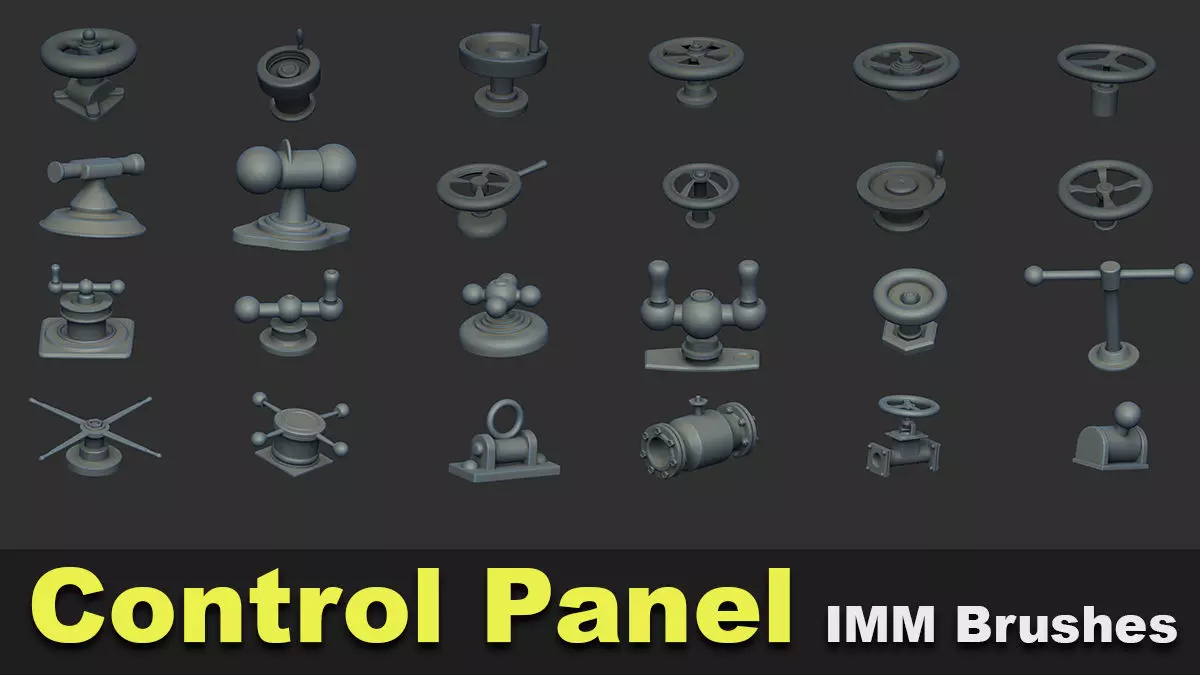 30 Control Panel IMM Brushes and 3D Models Pack 3D model_0