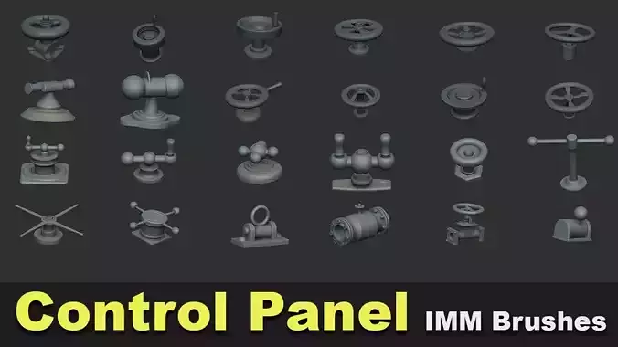 30 Control Panel IMM Brushes and 3D Models Pack 3D model