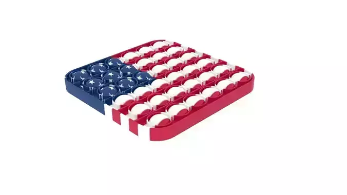 Square Flag of United States Pop It Fidget Toy 3D model