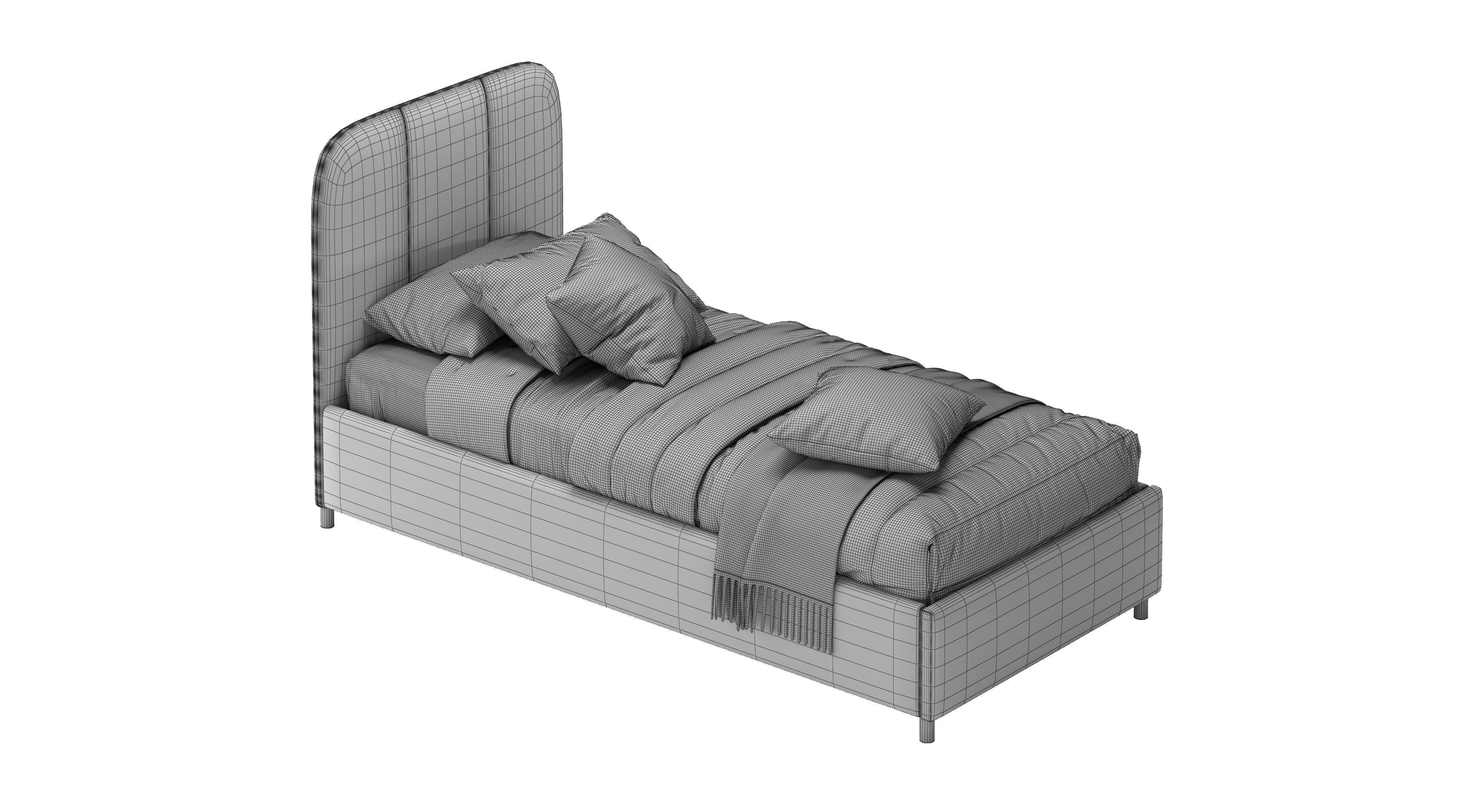 Nuance Twin Bed 3D model_5