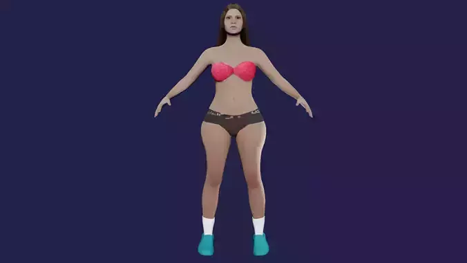 bikini woman game ready Low-poly 3D model