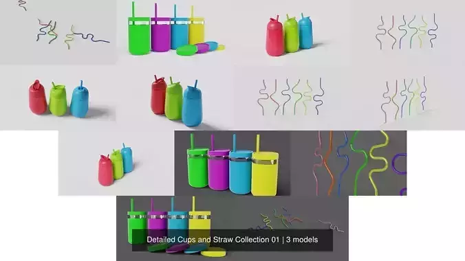Detailed Cups and Straw Collection 01 