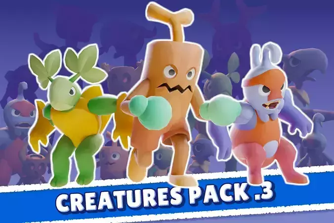 Cartoon Characters - Creatures Pack 03 Low-poly 3D model