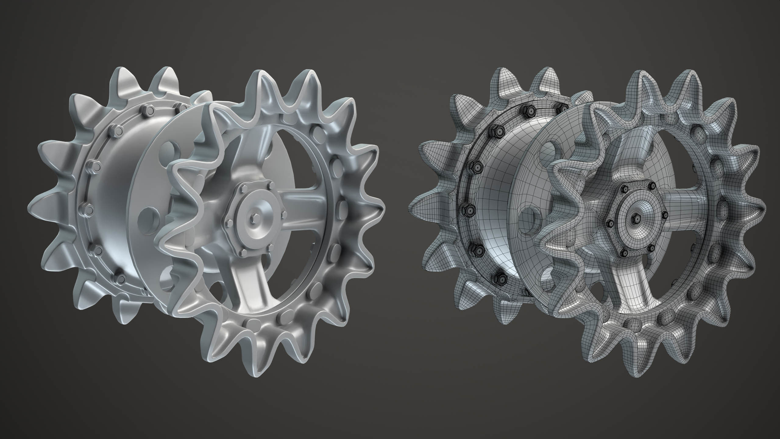 Tank Wheels High-poly Vol 1 3D model | CGTrader