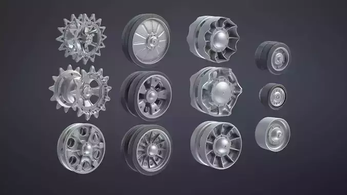 Tank Wheels High-poly Vol 1