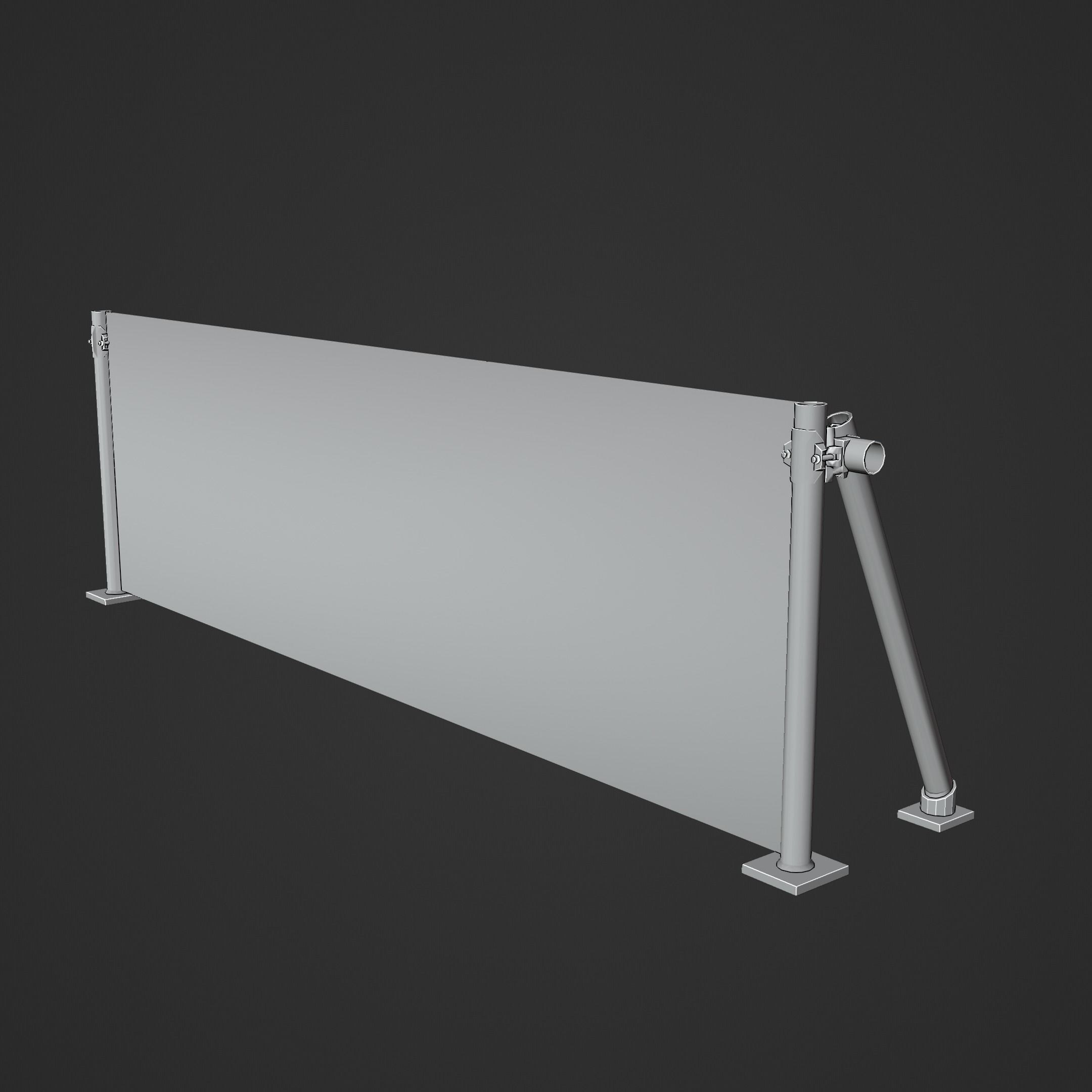 Event Safety Festival Metal Barrier Low-poly 3D model_3