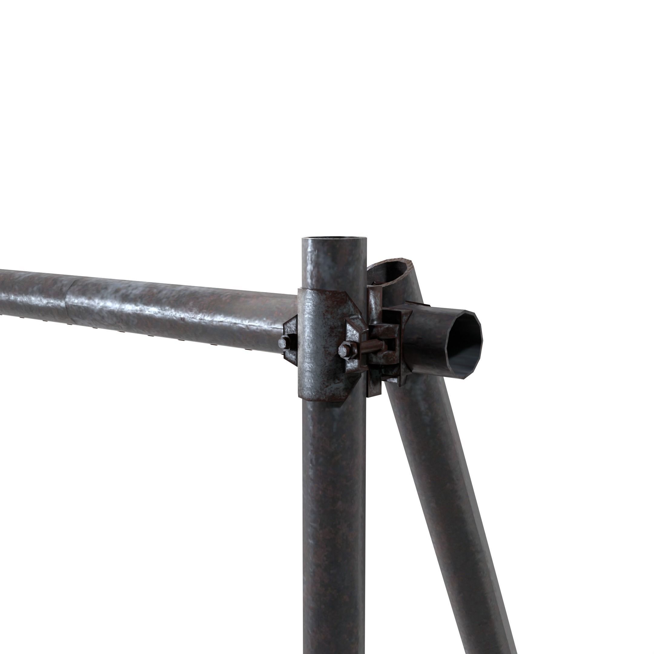 Event Safety Festival Metal Barrier Low-poly 3D model_1