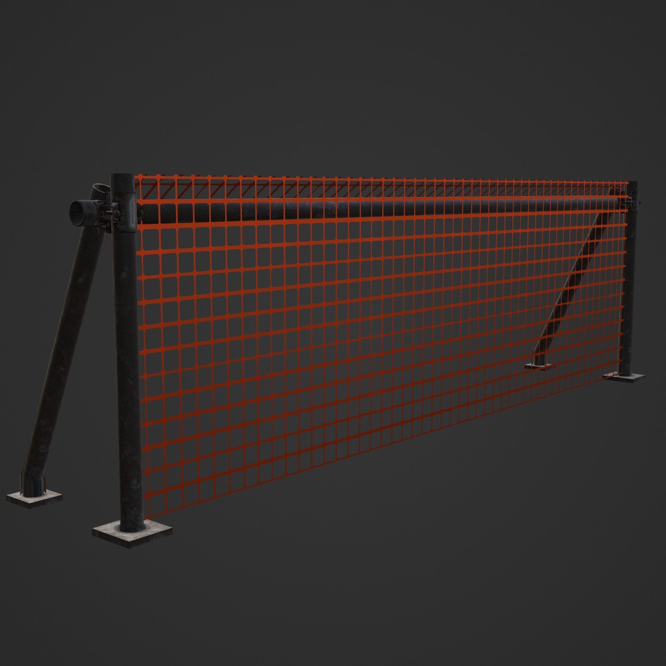 Event Safety Festival Metal Barrier Low-poly 3D model_2