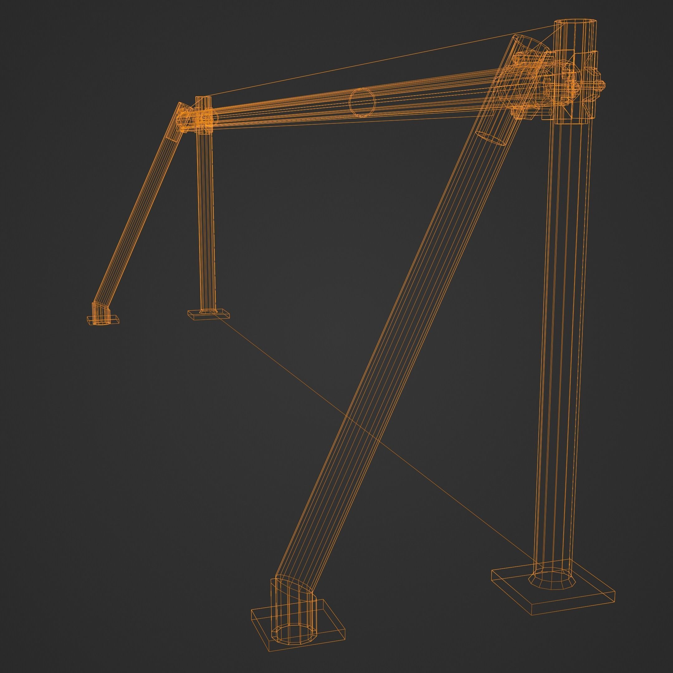 Event Safety Festival Metal Barrier Low-poly 3D model_4